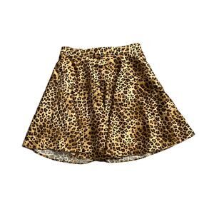 MIAMI Womens Size XS Animal Print Back Zip A Line Flare Mini Skirt